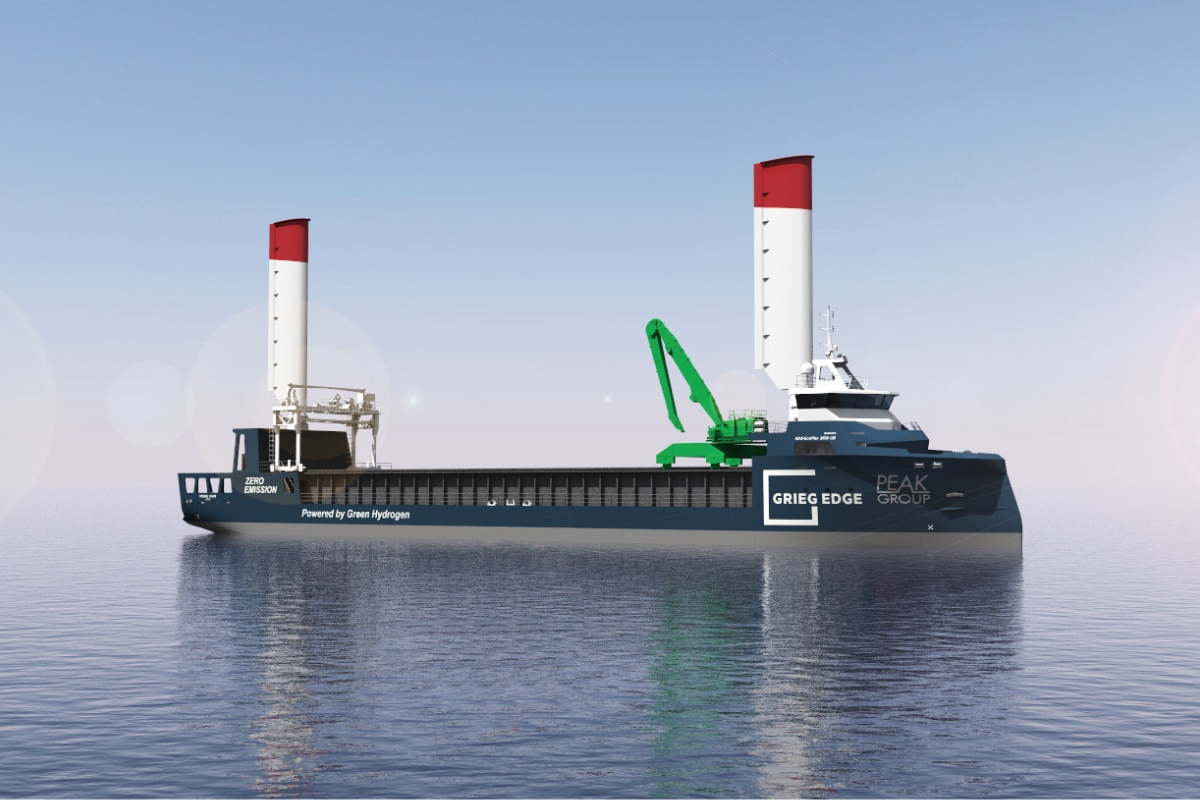 One of Grieg Edge´s Zero Emission vessels at sea.